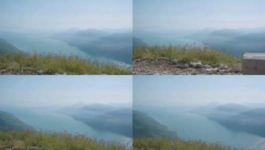 加尔达湖阿尔卑斯山上美丽的全景高清在线视频素材下载