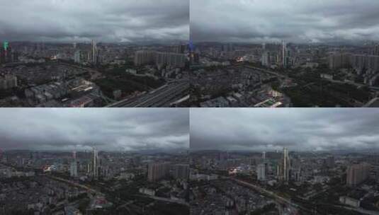 深圳宝安区新安街道航拍高清在线视频素材下载