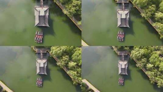 中国风格的河上船高清在线视频素材下载