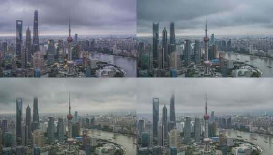 4K上海陆家嘴云海延时高清在线视频素材下载