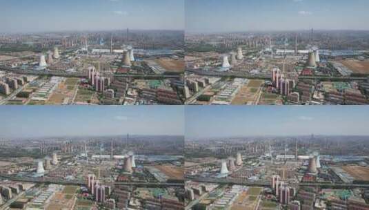 城市工业生产工厂山东济南火电厂高清在线视频素材下载