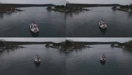 湖里的小船高清在线视频素材下载
