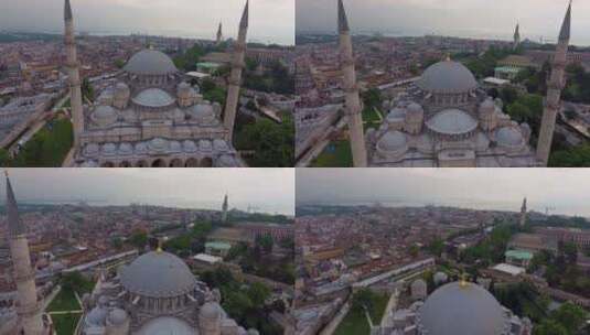 航拍清真寺大教堂高清在线视频素材下载