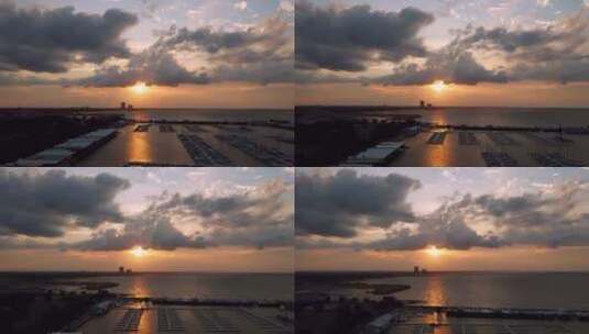日落时湖面上方的天空高清在线视频素材下载
