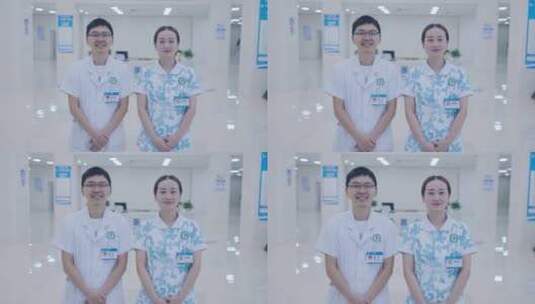 医生和护士笑脸高清在线视频素材下载