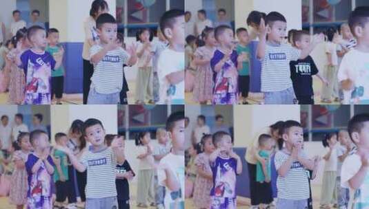 幼儿园小朋友运动做操跳舞高清在线视频素材下载