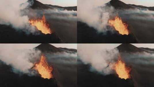 火山爆发航拍高清在线视频素材下载