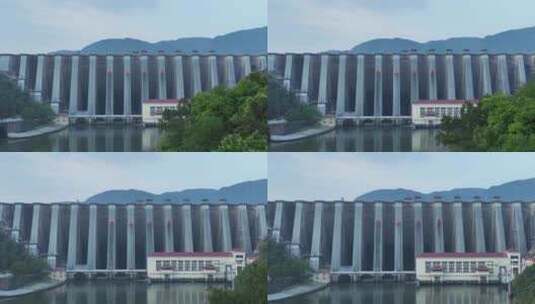 金寨梅山水库风景区大坝水力发电站航拍高清在线视频素材下载