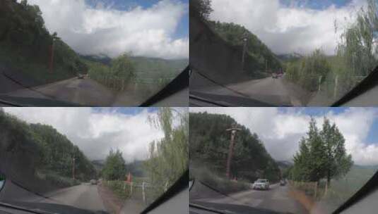 泸沽湖环湖公路沿途风光高清在线视频素材下载