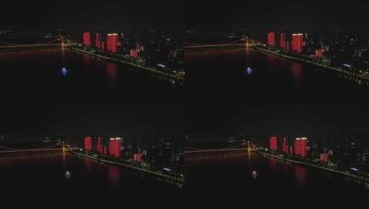 武汉长江大桥长江二桥游轮游船码头25高清在线视频素材下载
