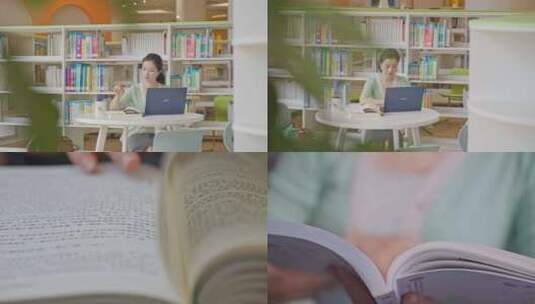 【合集】图书馆阅读学习高清在线视频素材下载