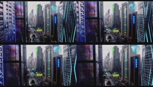 香港赛博朋克科幻城市高清在线视频素材下载
