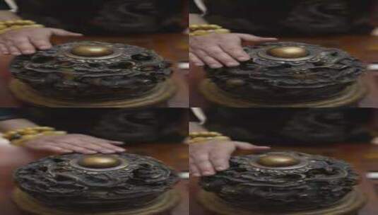 转运炉 佛珠 香炉 铜炉 升格拍摄 古董高清在线视频素材下载