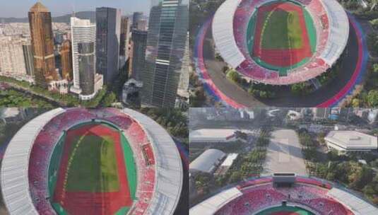 广州珠江新城中轴线体育中心高清在线视频素材下载