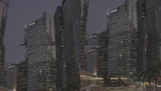 香港中环建筑夜景高清在线视频素材下载