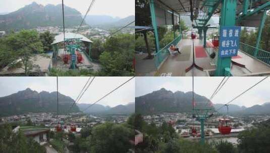 北京十渡景区高空缆车视频素材高清在线视频素材下载