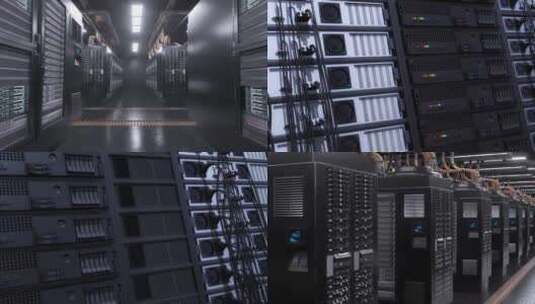 三维动画计算机房、大数据中心、云计算中心高清在线视频素材下载