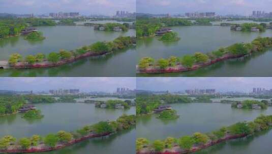 惠州西湖陈公堤航拍大景1高清在线视频素材下载