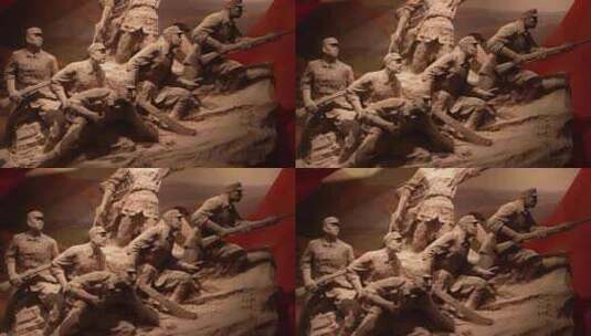 4K工农红军解放军雕像高清在线视频素材下载