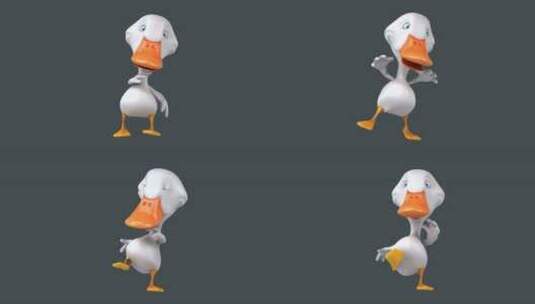 有趣的3D卡通鸭子跳舞（带alpha通道高清在线视频素材下载