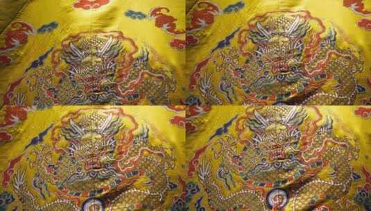 中国古代皇帝龙袍的展示，龙文化龙元素高清在线视频素材下载