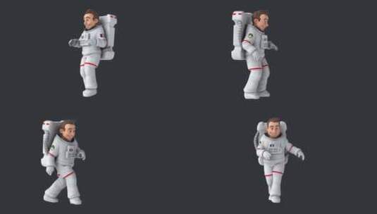 有趣的3D卡通宇航员跳舞（带alpha通高清在线视频素材下载