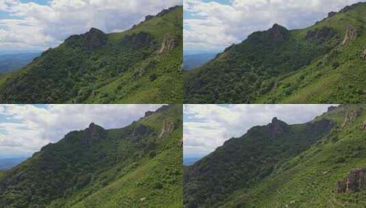 北京门头沟灵山自然风景区东灵山航拍高清在线视频素材下载