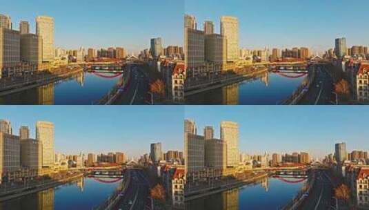 天津城市风光航拍高清在线视频素材下载