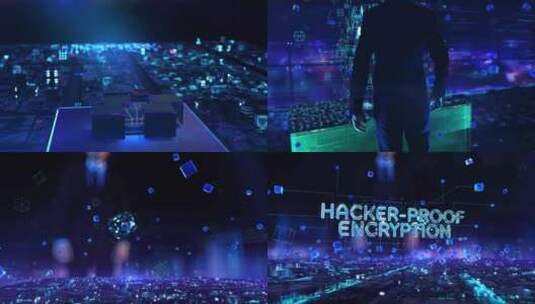 HackerProof加密商人在办公室使高清在线视频素材下载
