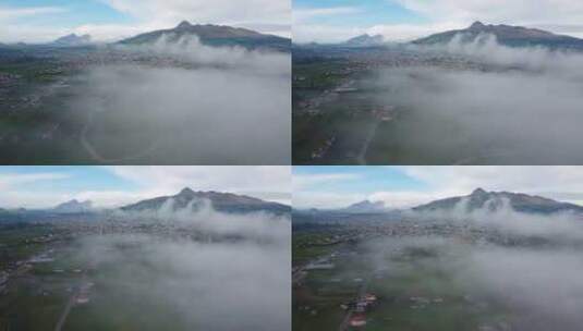 科拉松伊利内布利纳一个小城市和大山区上空高清在线视频素材下载