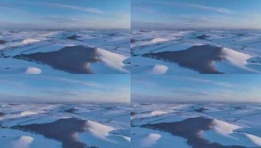 航拍内蒙古冬季雪原暮色高清在线视频素材下载