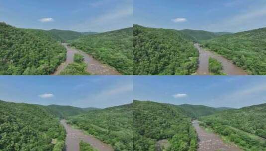 东北虎豹国家公园青山绿水绥芬河大桥高清在线视频素材下载