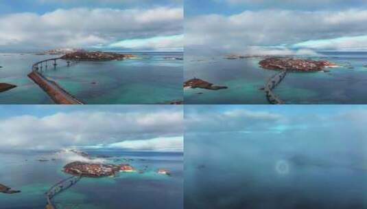 4K航拍北欧挪威索玛若伊岛风光无限景色高清在线视频素材下载