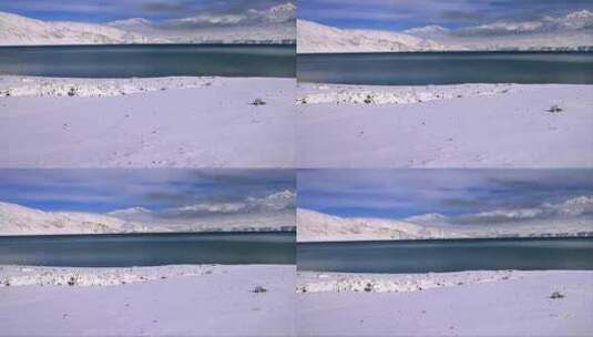 新疆帕米尔高原昆仑雪山白沙湖地拍高清在线视频素材下载
