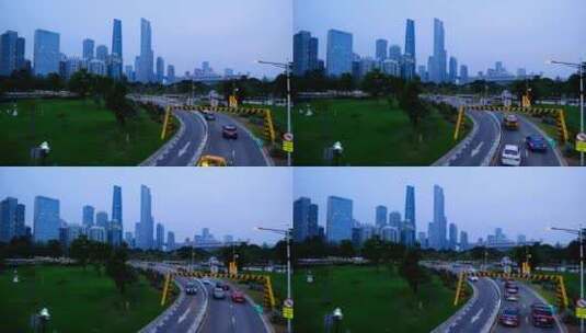 广州市区公路街景车流高清在线视频素材下载
