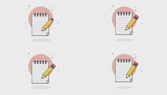 4k空白记事本和铅笔。学校物品概念动画视高清在线视频素材下载