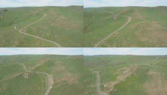 内蒙古呼和浩特红石崖大草原空镜美景航拍高清在线视频素材下载
