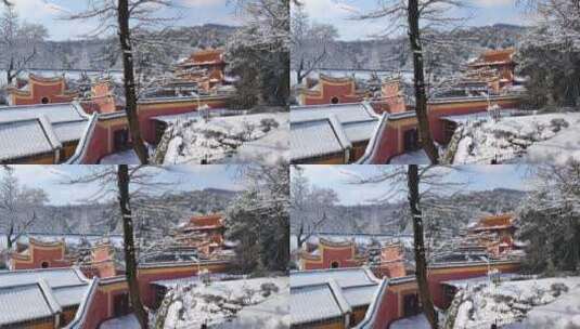 湖南省长沙市岳麓书院雪景高清在线视频素材下载