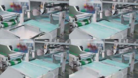 现代工厂面膜生产线高清在线视频素材下载