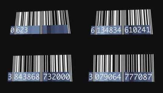 条形码、计数、条形码、数字高清在线视频素材下载