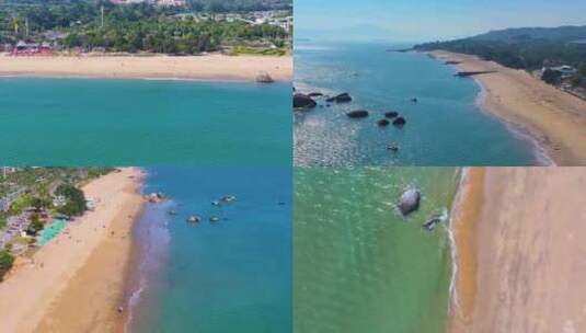 东海大海海边海水海浪沙滩海滩航拍风景唯美高清在线视频素材下载