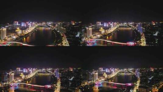 福建三明夜景航拍高清在线视频素材下载