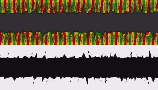 黑色历史月旗帜悬挂横幅无缝循环，带有凹凸高清在线视频素材下载