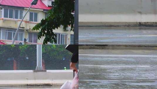 城市马路下雨天雨水雨滴街景街道街头汽车车高清在线视频素材下载