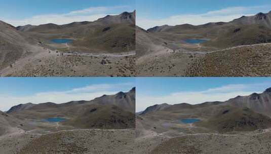 徒步旅行者团体抵达墨西哥托卢卡火山帕索德高清在线视频素材下载