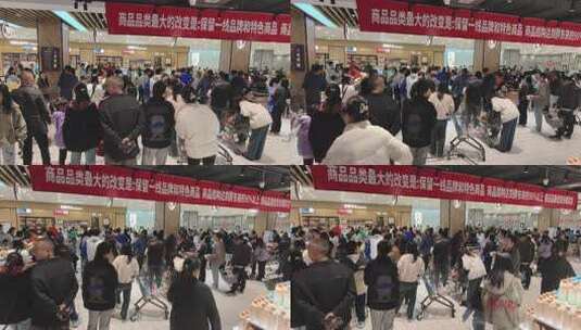 胖东来超市人山人海高清在线视频素材下载