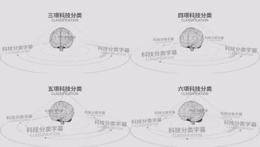 简洁大脑线框科技分类字幕AE模板高清AE视频素材下载