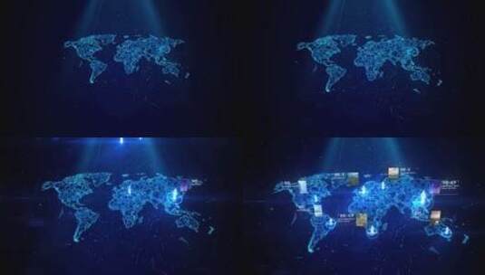 世界地图科技展示AE模版高清AE视频素材下载