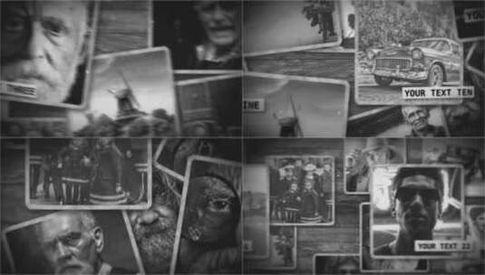 旧照片黑白复古历史记忆AE模板高清AE视频素材下载