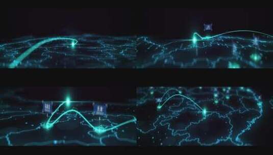 科技中国地图穿梭高清AE视频素材下载